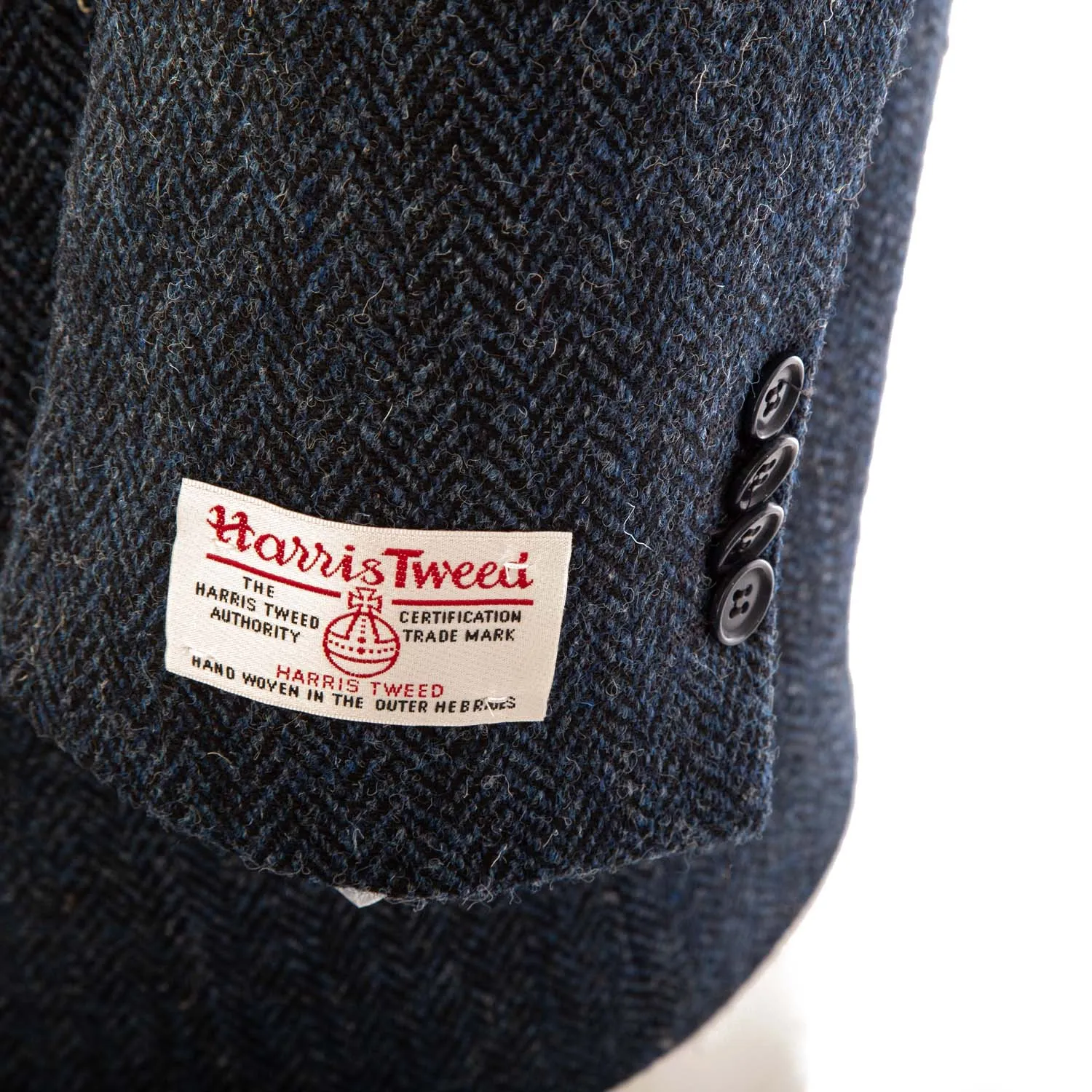 Women's Harris Tweed Eilean Coat  Blue Herringbone