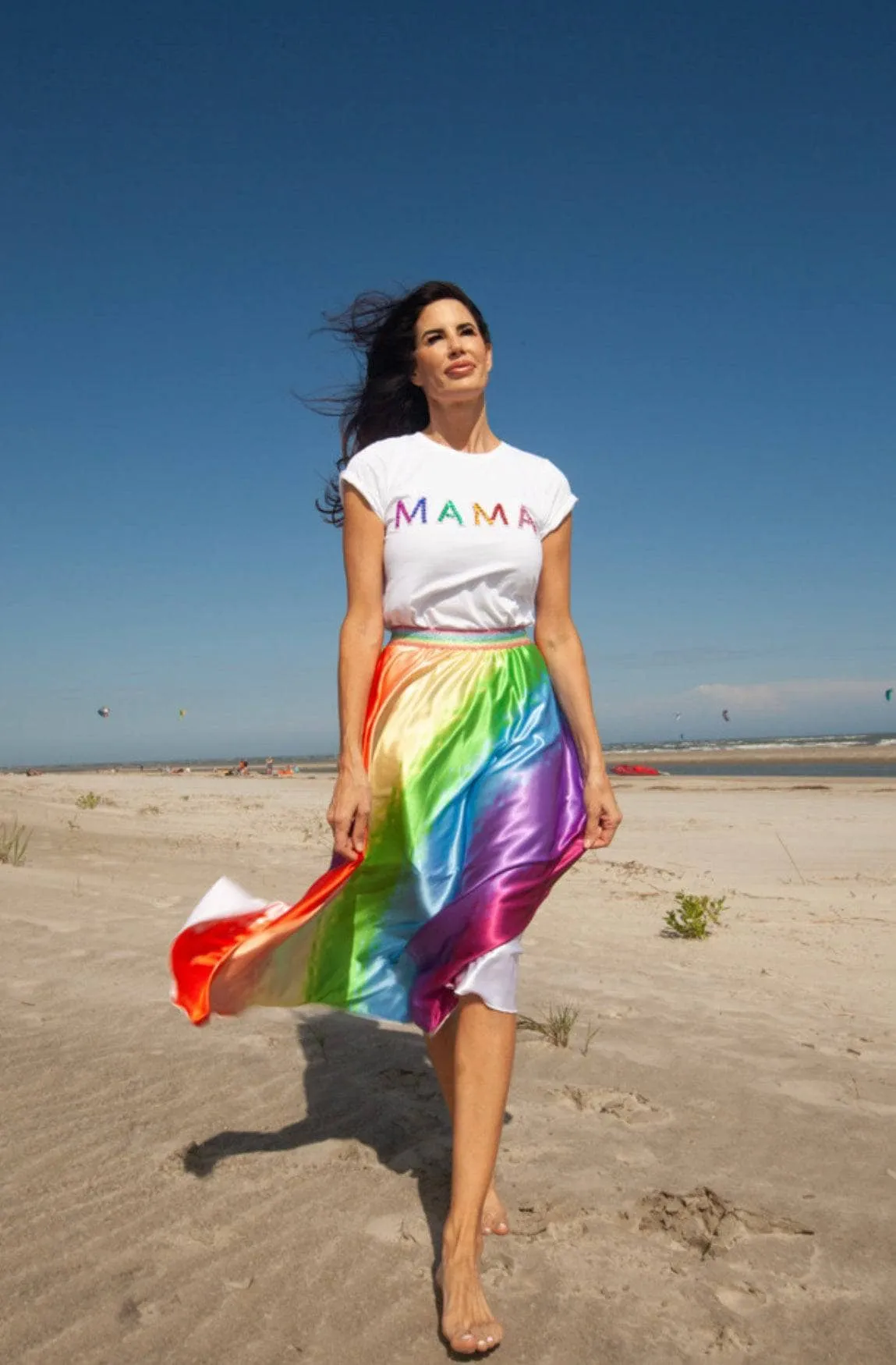 Women’s Painted Rainbow Midi Skirt