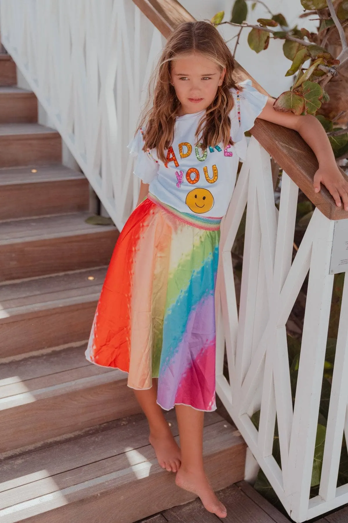 Women’s Painted Rainbow Midi Skirt