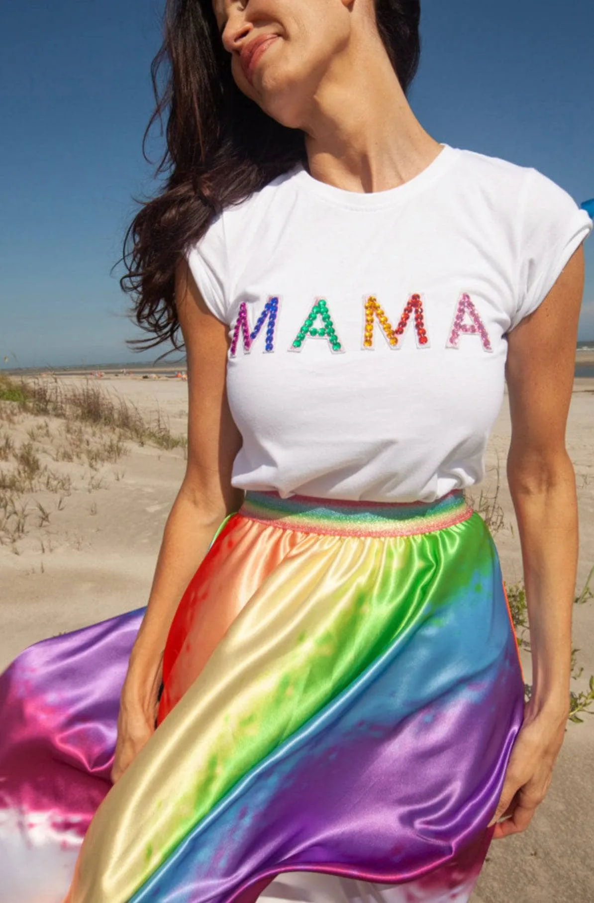 Women’s Painted Rainbow Midi Skirt