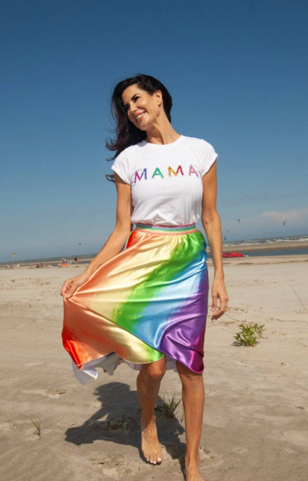 Women’s Painted Rainbow Midi Skirt