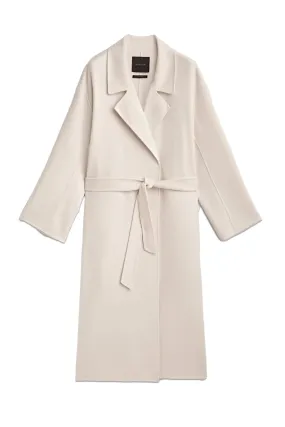 Wool Blend Robe Coat with Belt