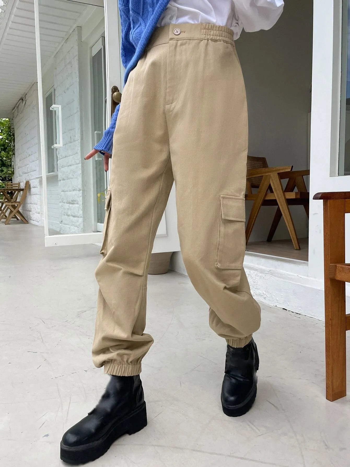 Zipped Long Length Cargo Pants