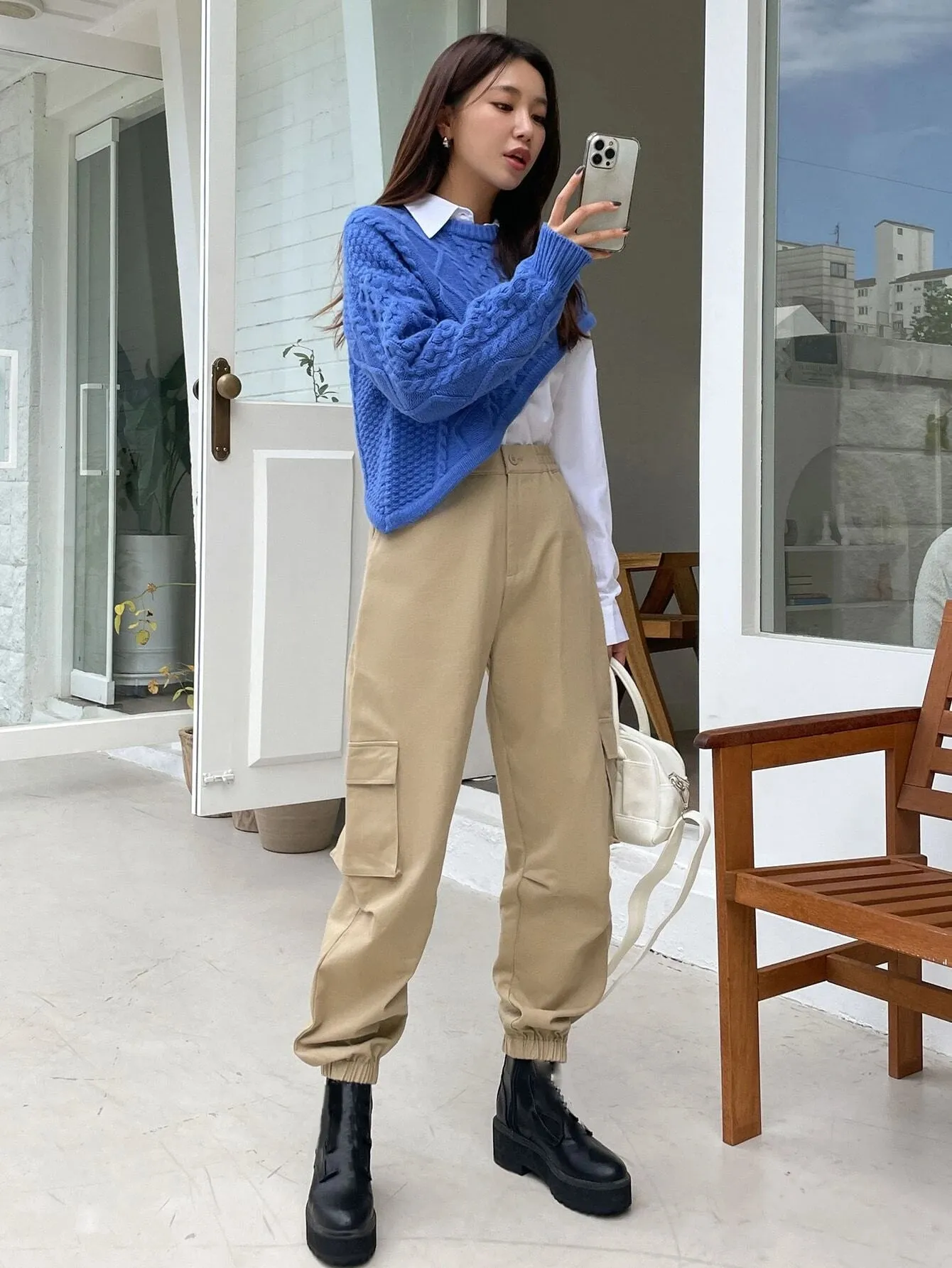 Zipped Long Length Cargo Pants