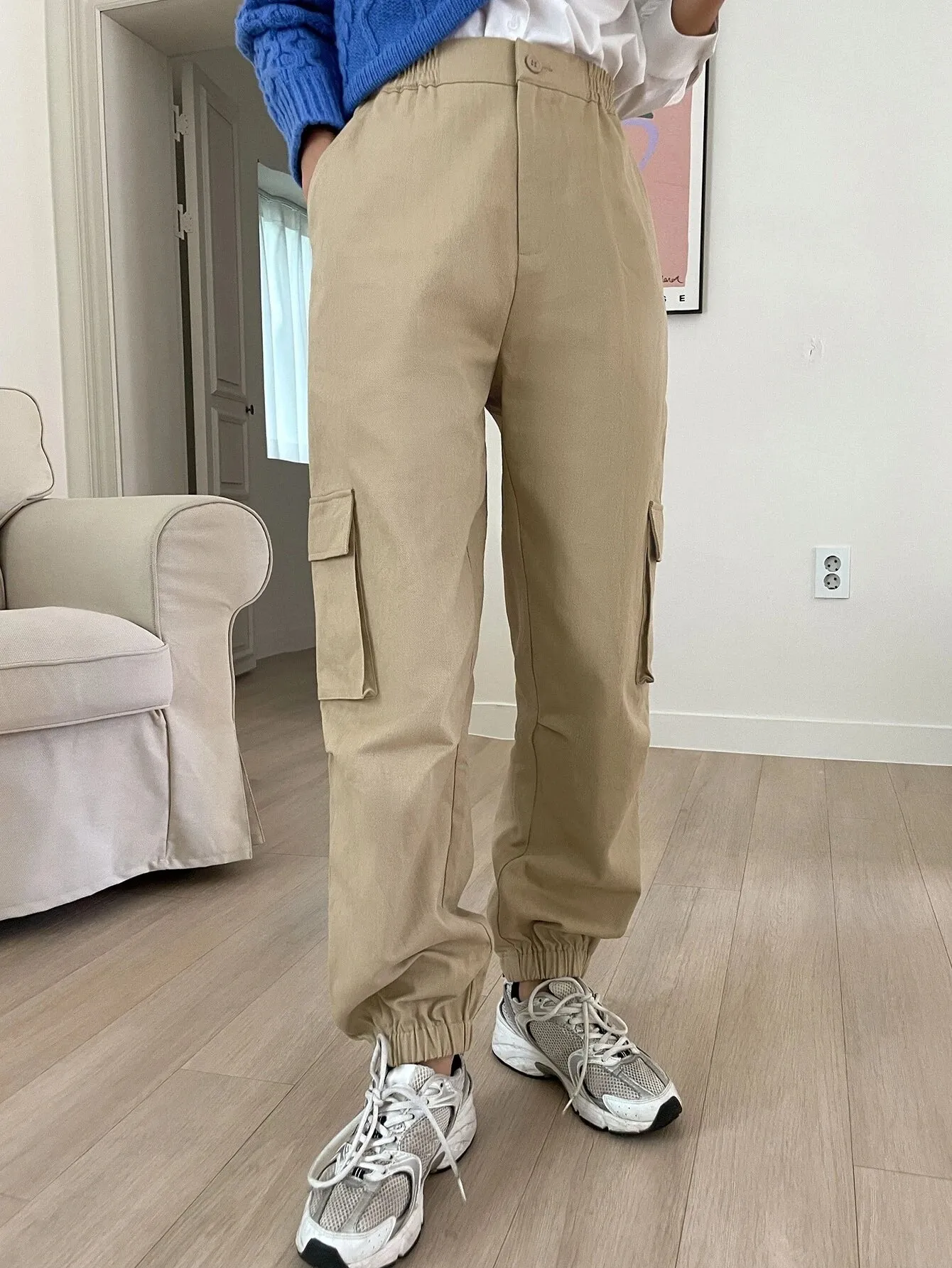 Zipped Long Length Cargo Pants